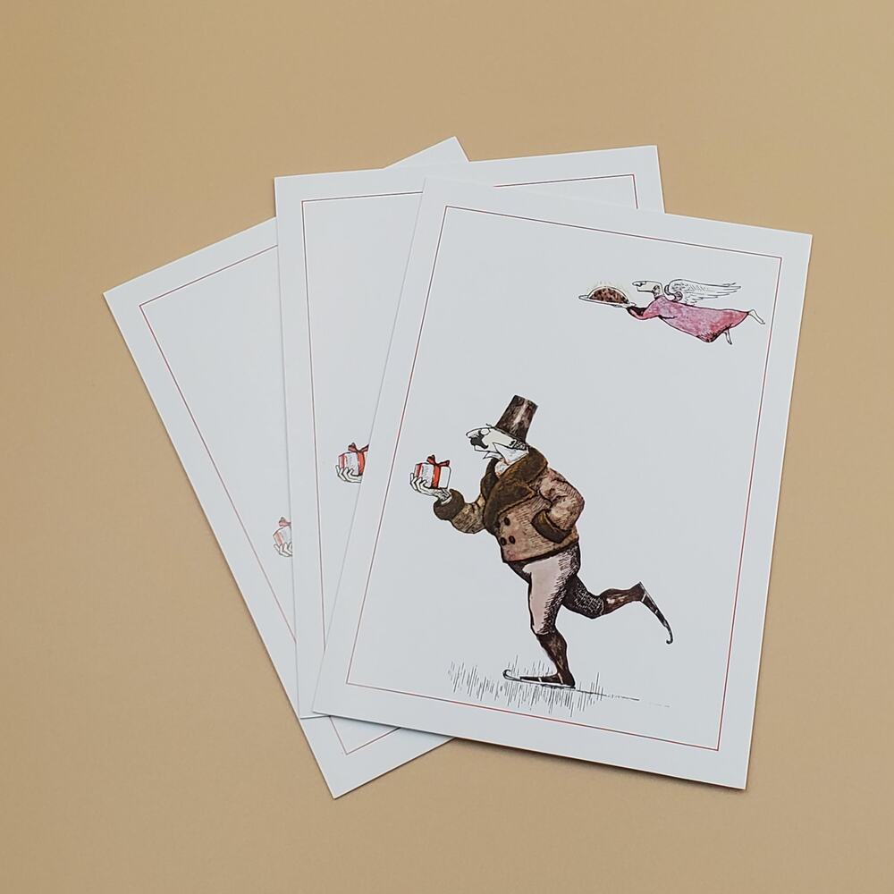Edward Gorey Holiday Card Box of 16 Cards AgoreyChristmas Quirky Funny Xmas - Picture 9 of 16